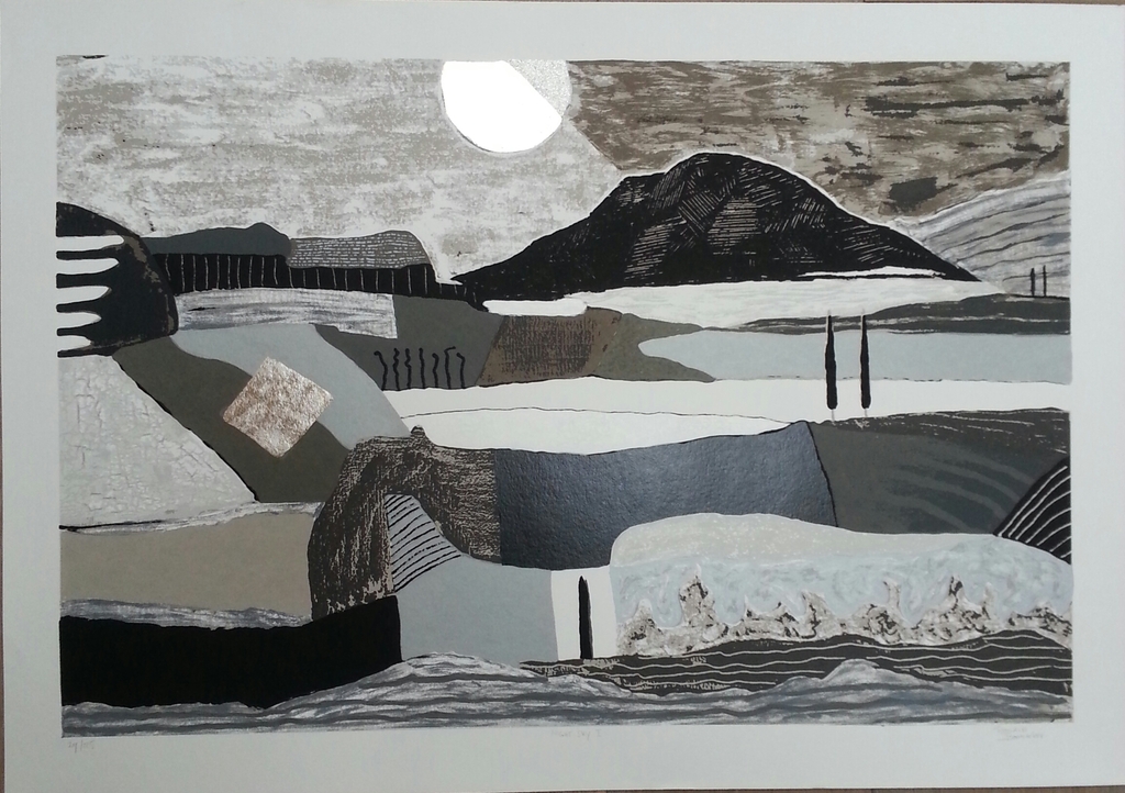 Ronald Boonacker, zeefdruk op papier, Titel; " Nightsky I " verkocht voor € 55!