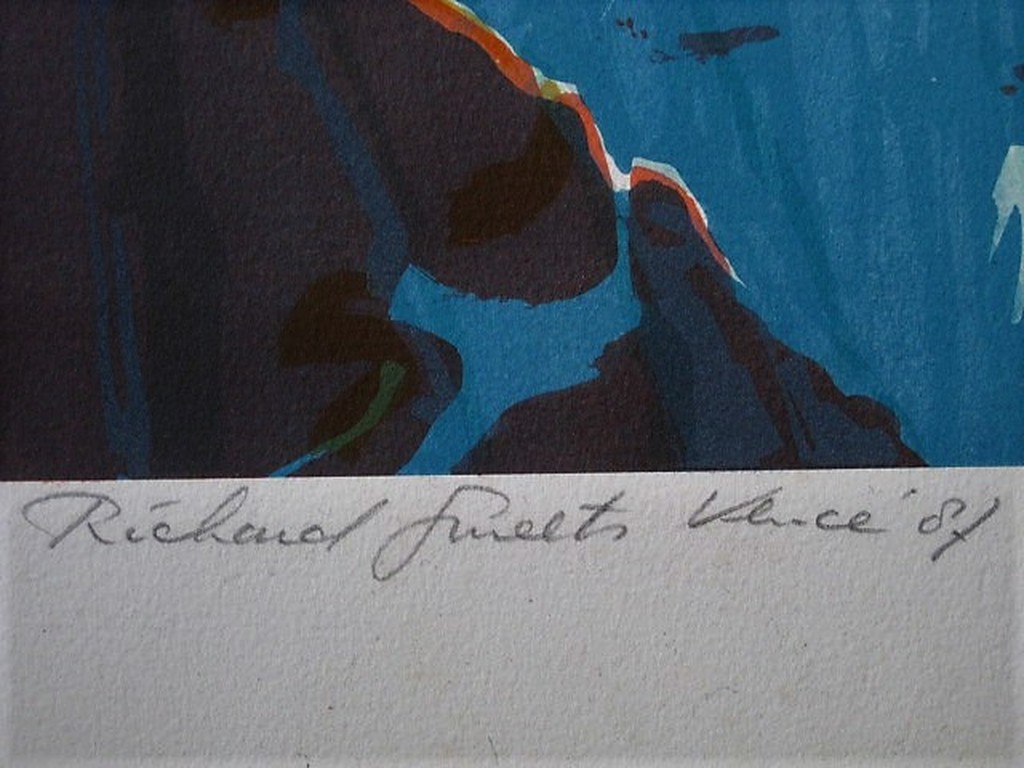 Groot 1987 abstract figuratief gesigneerde Litho "Venice" Richard Smeets (1955) kopen? Bied vanaf 1!