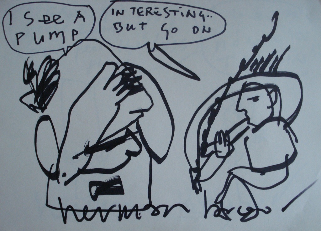 Originele tekening Herman Brood I see a Pump kopen? Bied vanaf 125!