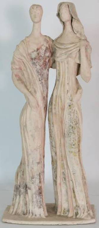 Nel Klaassen: Keramiek beeld, Twee vrouwen kopen? Bied vanaf 250!