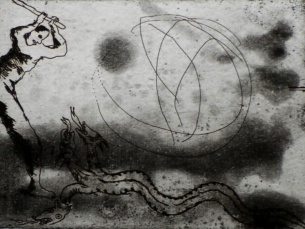 Lucebert - ets: St Joris en de draak verkocht voor € 195!