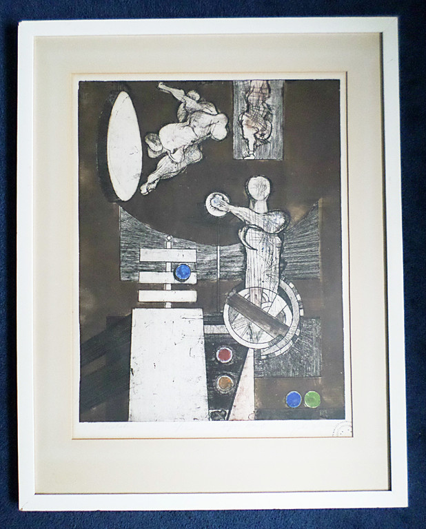 Acrobaten, kleurenets (ingelijst, groot) kopen? Bied vanaf 40!