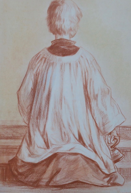 Klaas Fernhout: Twee krijttekeningen + portrettekening/aquarel op verso kopen? Bied vanaf 1!