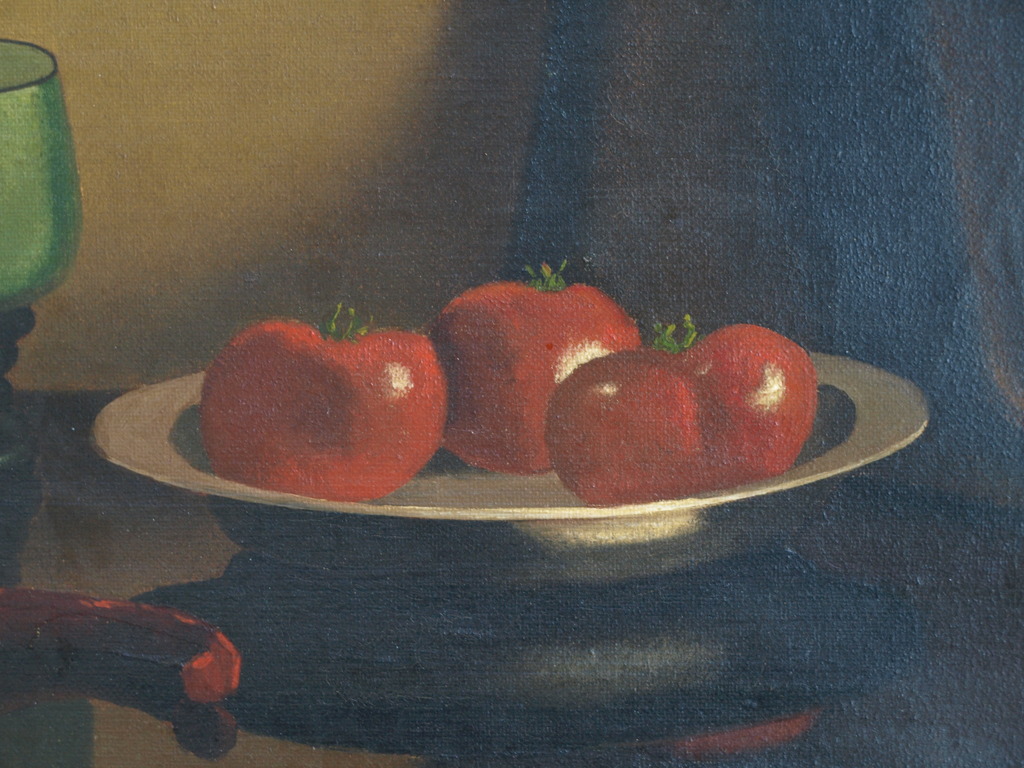 Nico Bruynesteyn : Olieverf op doek – Stilleven met tomaten – ingelijst  kopen? Bied vanaf 1!