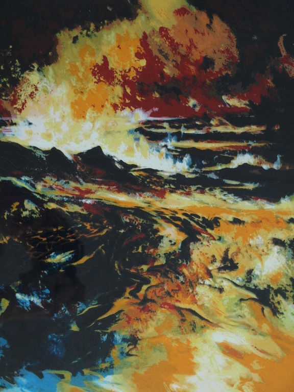 Mattie Schilders : Zeefdruk – Vuur – 4/200 - ingelijst – 2006  verkocht voor € 55!