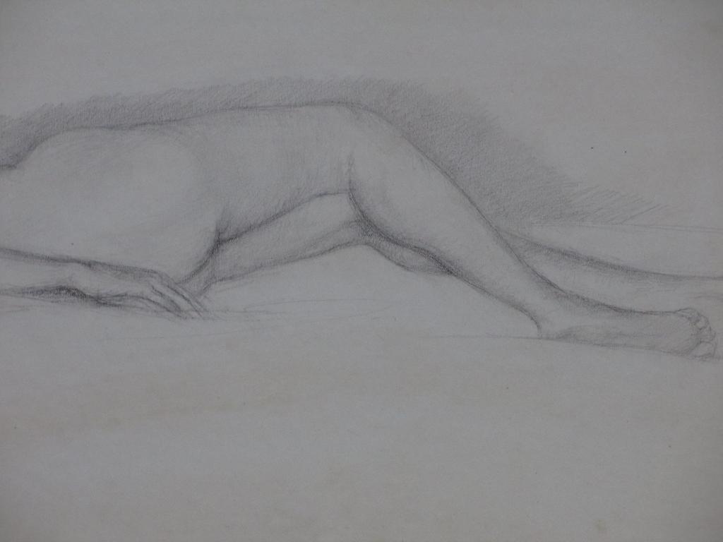 Hennie Swaneveld, Liggend naakt, Tekening kopen? Bied vanaf 1!