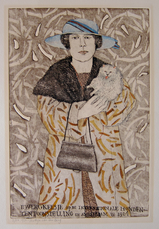 Arja van den Berg , ets, handingekleurd # DWERGKKEESJE # 1976, ges./genummerd verkocht voor € 86!