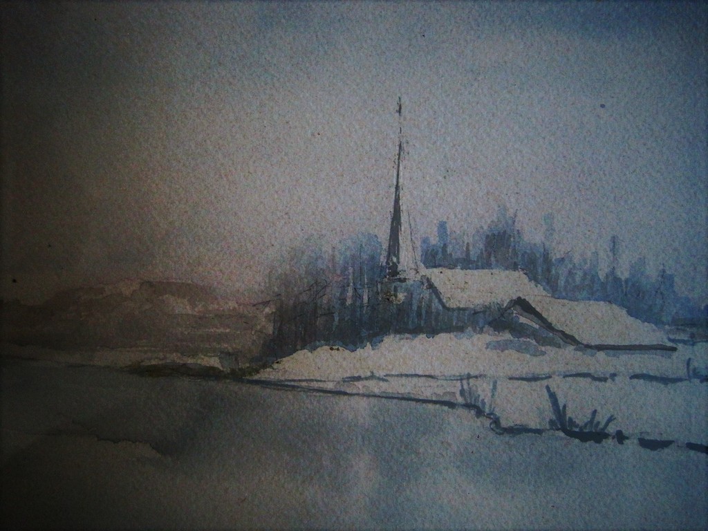 Sfeervol impressionistisch Aquarel "winterlandschap bij Kortenhoef" gesignd kopen? Bied vanaf 1!