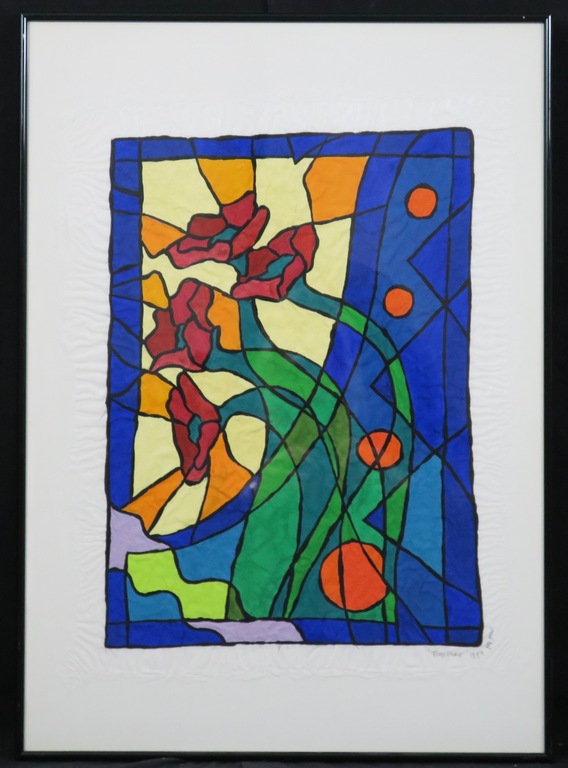Piet Quekel: Gouache op rijstpapier, Together - Ingelijst verkocht voor € 140!