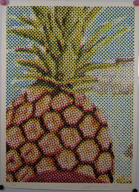 Onbekend gesigneerd: Zeefdruk, Ananas kopen? Bied vanaf 50!