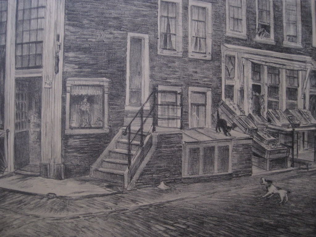Karakteristieke gesigneerde Litho "Amsterdam de Jordaan" Theo Dijkwel 1881-1952 kopen? Bied vanaf 1!