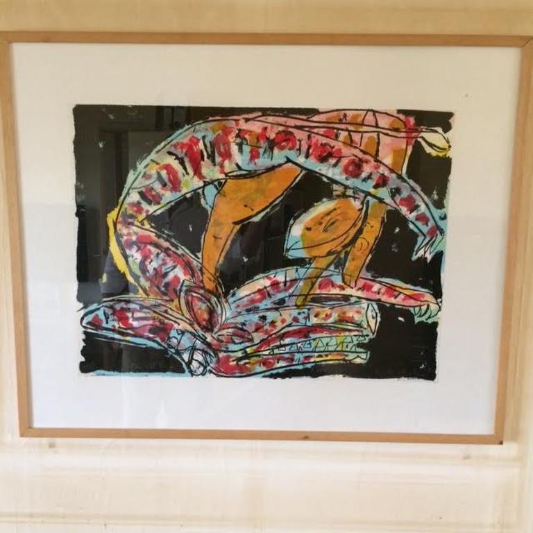 Anton Vrede  Grote Zeefdruk Titel  The old Hag  Ingelijst kopen? Bied vanaf 57!