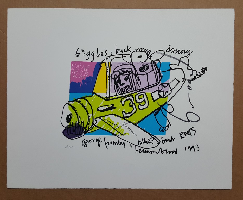 Herman Brood - Biggles Buck - gesigneerde zeefdruk op papier - oplage E/A kopen? Bied vanaf 1!