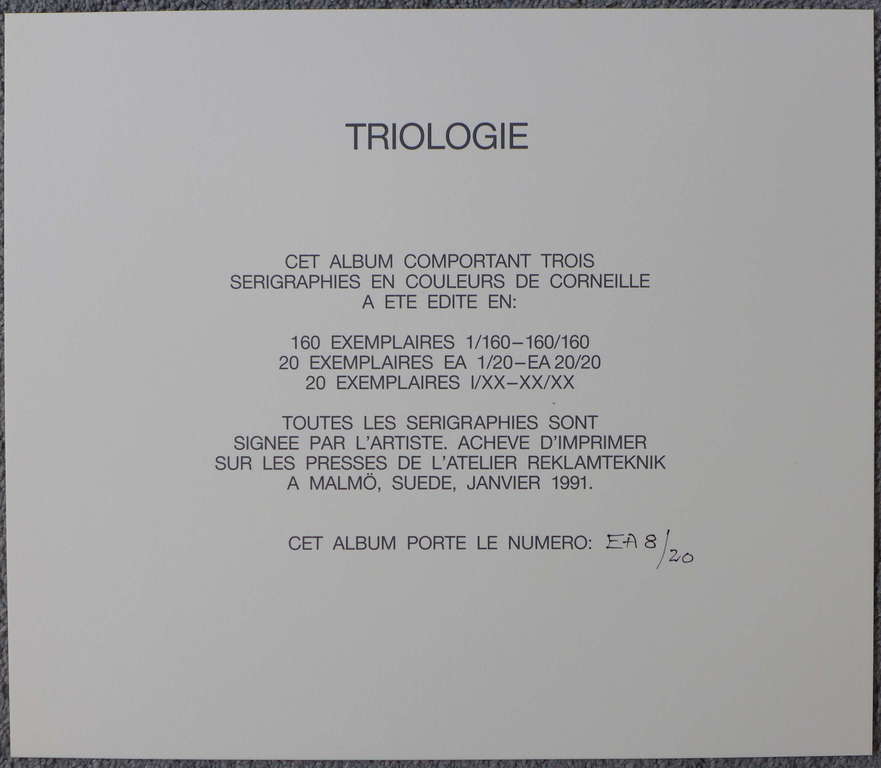 Corneille, album Triologie uit 1991. drie zeefdrukken in album. kopen? Bied vanaf 210!