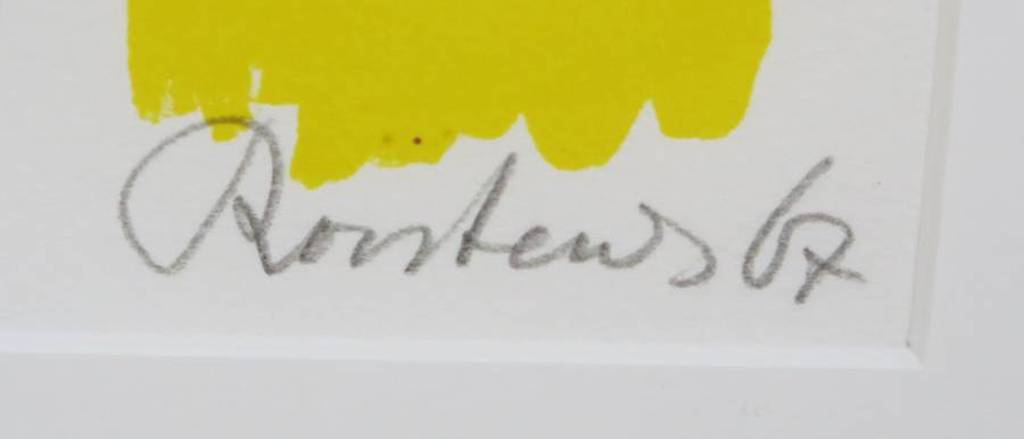 Anton Rooskens: Litho, Twee blauwe figuren - Ingelijst kopen? Bied vanaf 200!