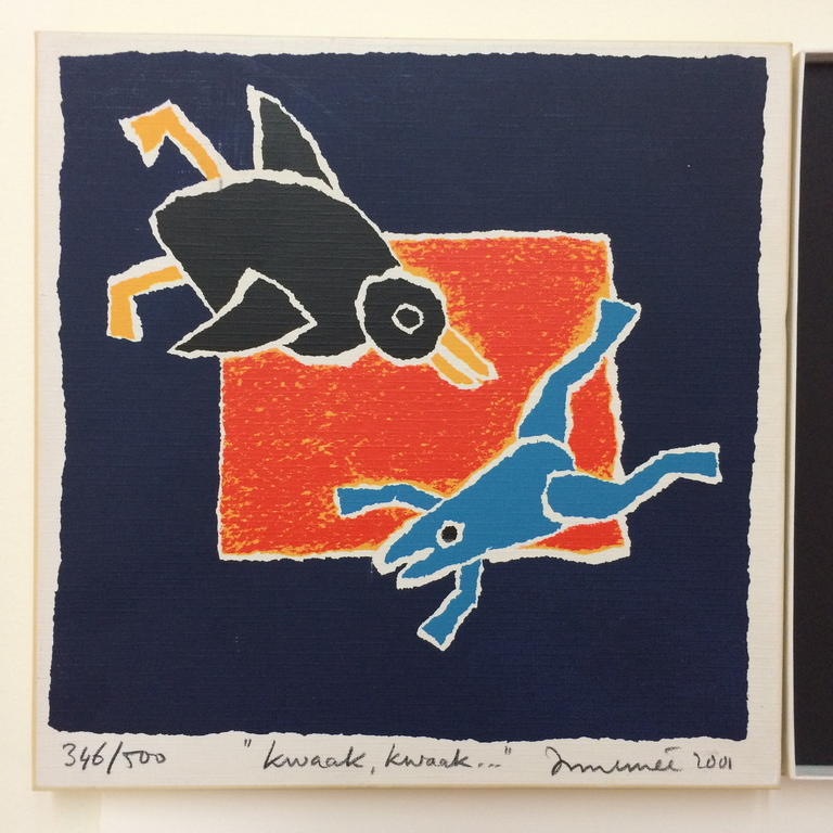 Doosje, bestaande uit 3 zeefdrukken en kinderboek " Kwaak, Kwaak" kopen? Bied vanaf 40!