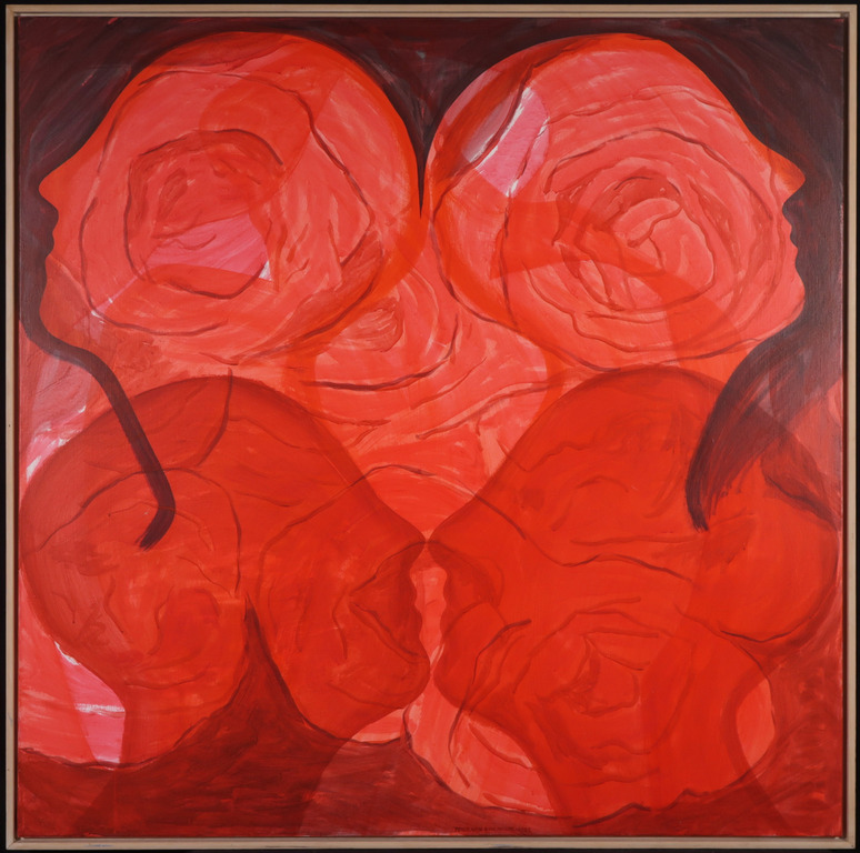 Peter van den Akker: Acryl op doek, Roses are red - Ingelijst (Zeer groot) kopen? Bied vanaf 250!
