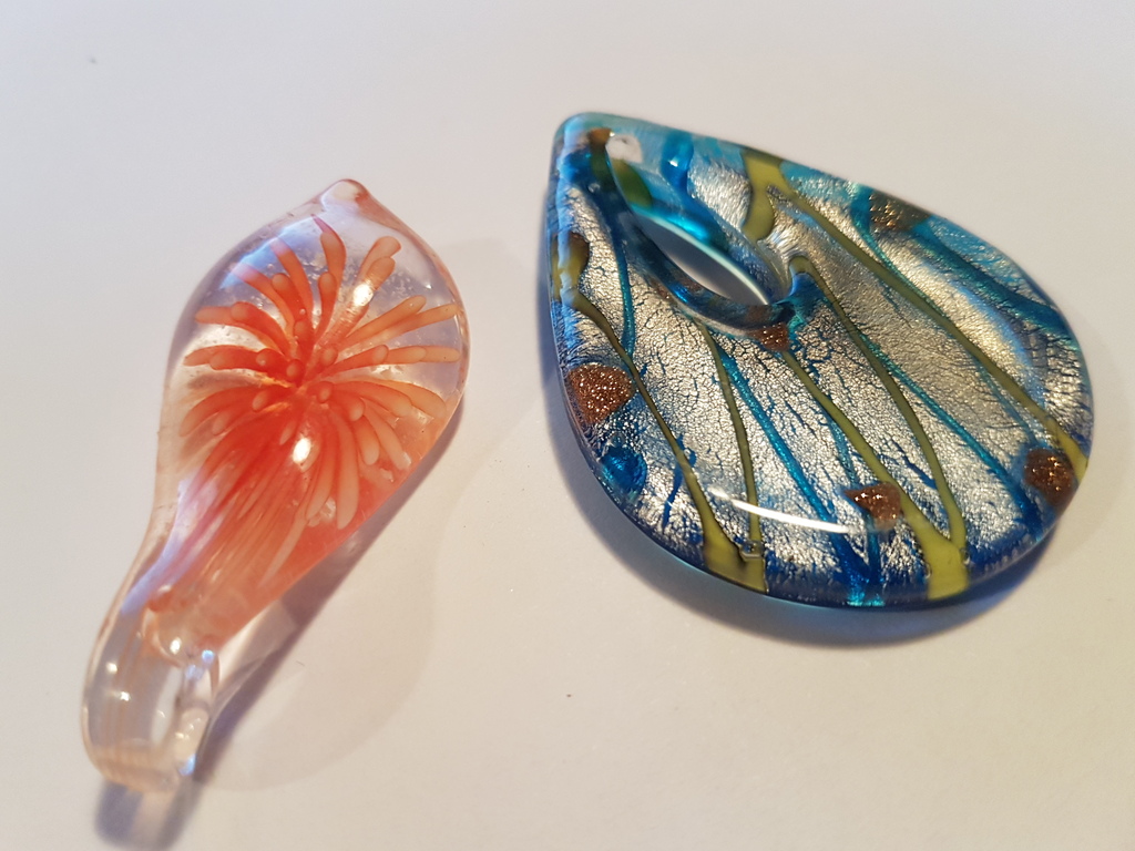 Bladeren-Pendant in Murano glas lotto van 2 pz kopen? Bied vanaf 1!