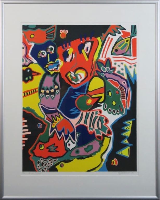 Marianne Naerebout: Zeefdruk, African Jungle - Ingelijst (groot) verkocht voor € 80!