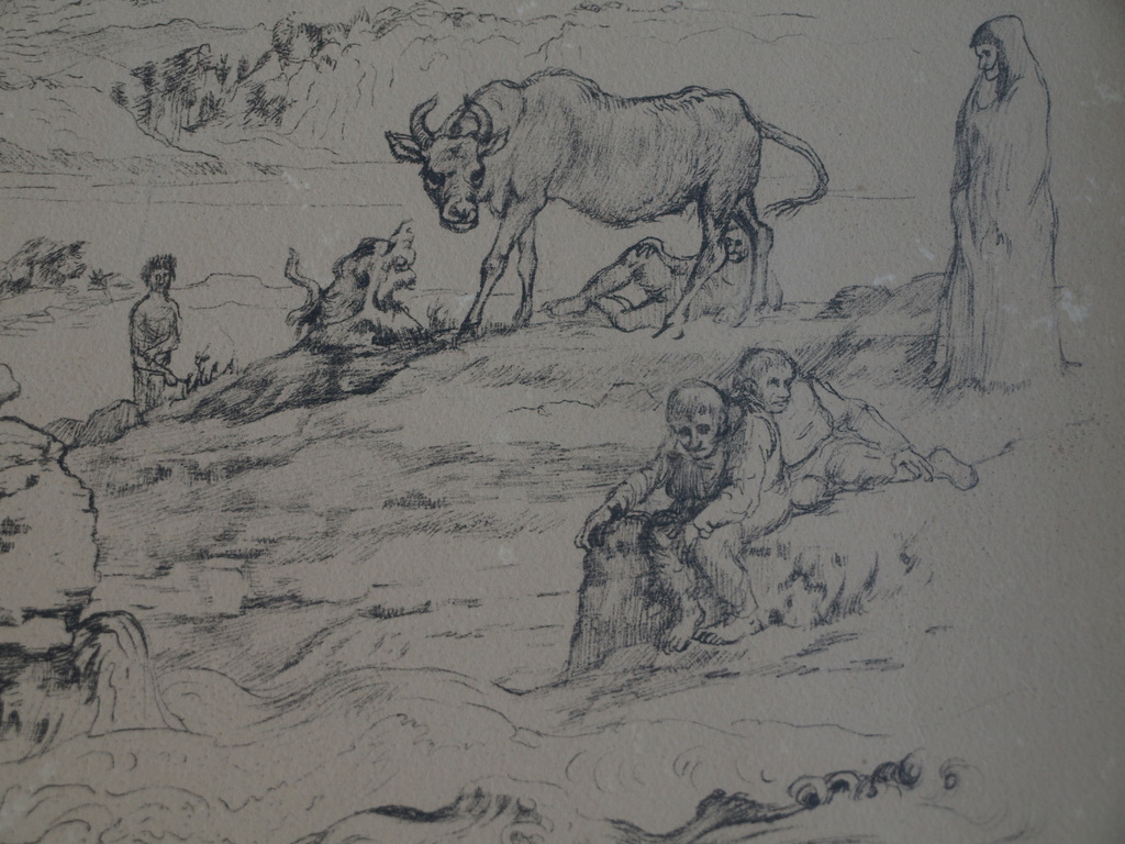 Onduidelijke signatuur : Litho – L’eau interdit / Verboden water – ingelijst  kopen? Bied vanaf 1!