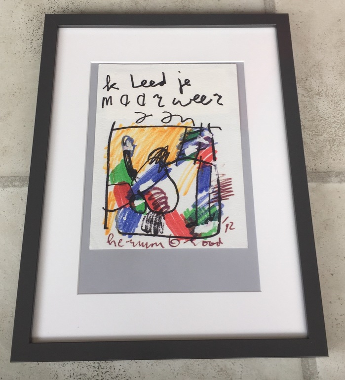 Herman Brood - Originele tekening : Kleed je maar weer aan kopen? Bied vanaf 1!