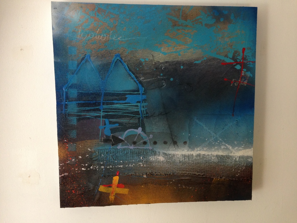 theo koster ,gemengde techniek op linnen, op paneel ,down by the riverside  kopen? Bied vanaf 175!