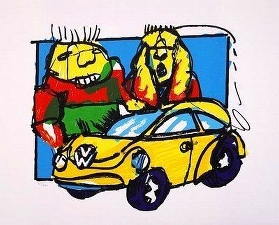 Herman Brood, zeefdruk VW-BEETLE kopen? Bied vanaf 1!