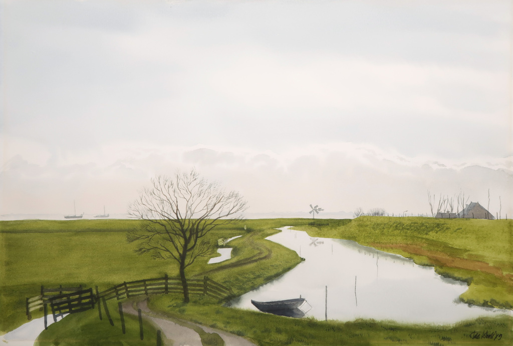 Thomas de Klerk: Aquarel, Schellinkhout kopen? Bied vanaf 20!