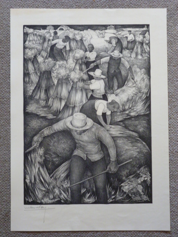 Willem van den Berg - litho - Oogstende boeren kopen? Bied vanaf 35!