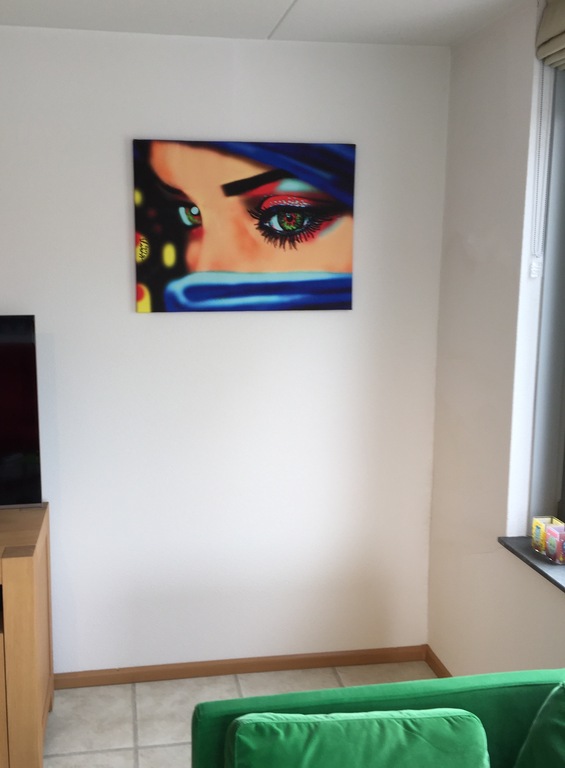 Peter Klashorst - Gesigneerde offsetdruk op katoen: Pop Art Woman kopen? Bied vanaf 1!