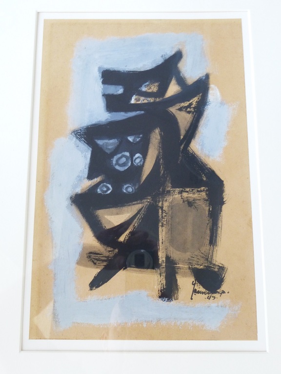 Jaap Nanninga, gemengde techniek op papier, 1949, handgesigneerd kopen? Bied vanaf 1250!