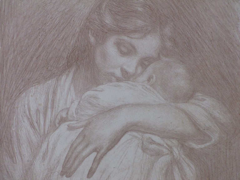 Hendrik Haverman, Moeder met baby, Litho kopen? Bied vanaf 35!
