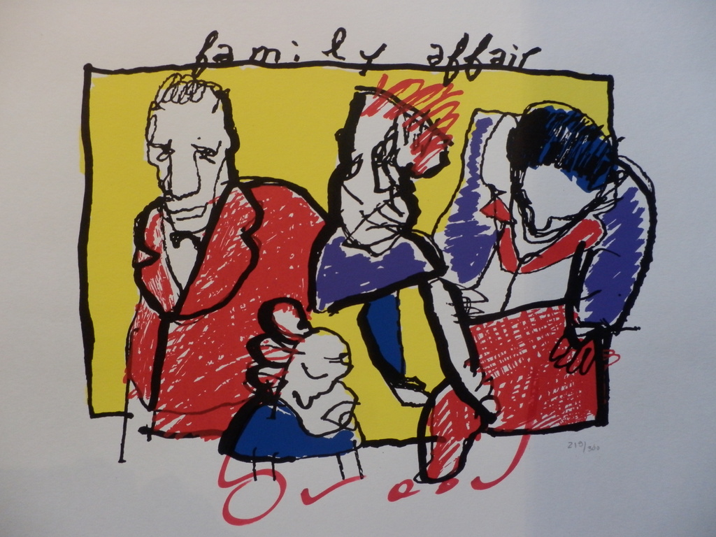 HERMAN BROOD, Gelimiteerde en HANDGESIGNEERDE Zeefdruk  FAMILY AFFAIR verkocht voor € 175!