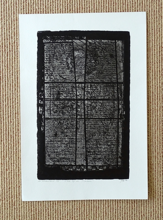 Ko Oosterkerk, ets bij de psalmen, 1964 verkocht voor € 75!