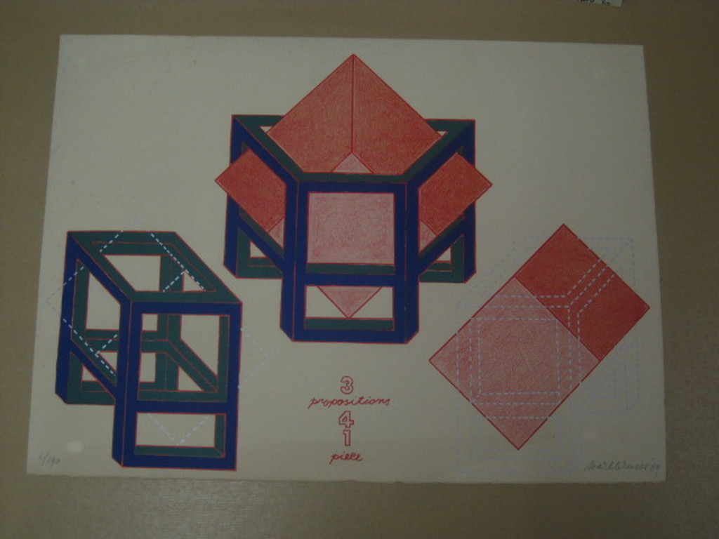Mark Brusse (1937-) grote gesigneerde litho "4 props 4 1 piece" 1969  kopen? Bied vanaf 1!