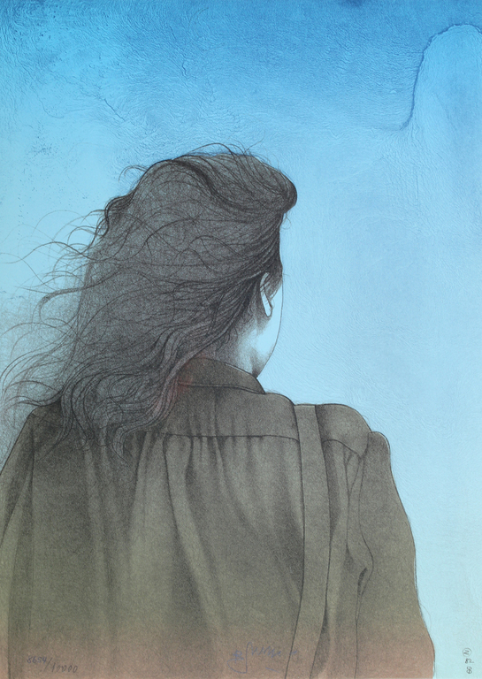 Bruno Bruni.- Solitudine- Sfeervolle Lithografie. Gesigneerd/genummerd. kopen? Bied vanaf 59!