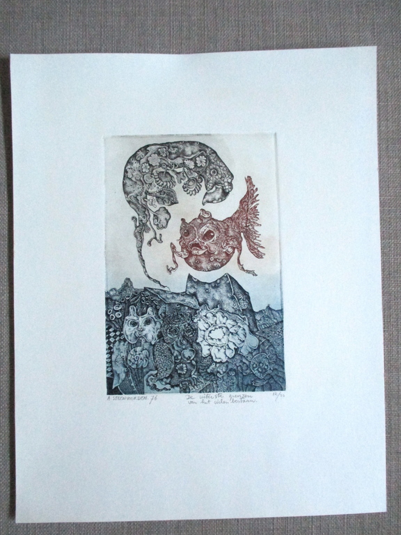 LAATSTE KEER: Ab van Steenvoorden, ets 1976  kopen? Bied vanaf 35!