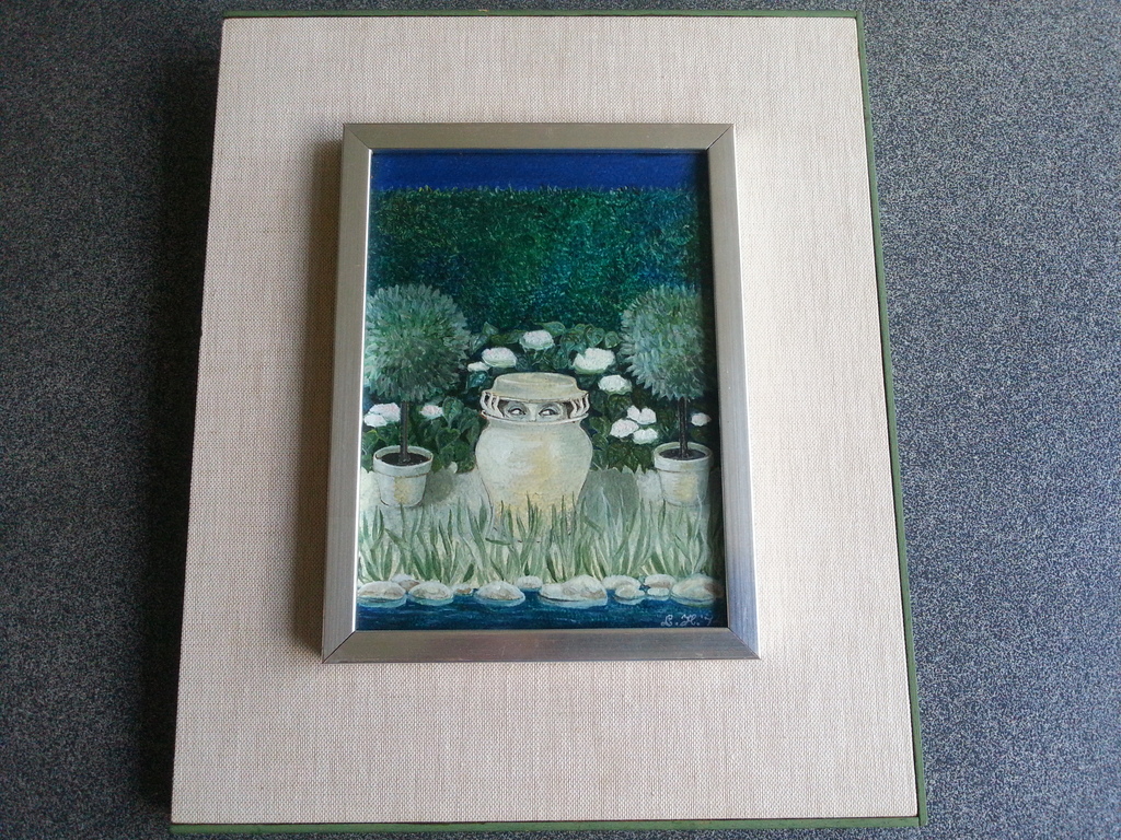 miniatuur schilderijtje. gesigneerd: monogram.  kopen? Bied vanaf 50!