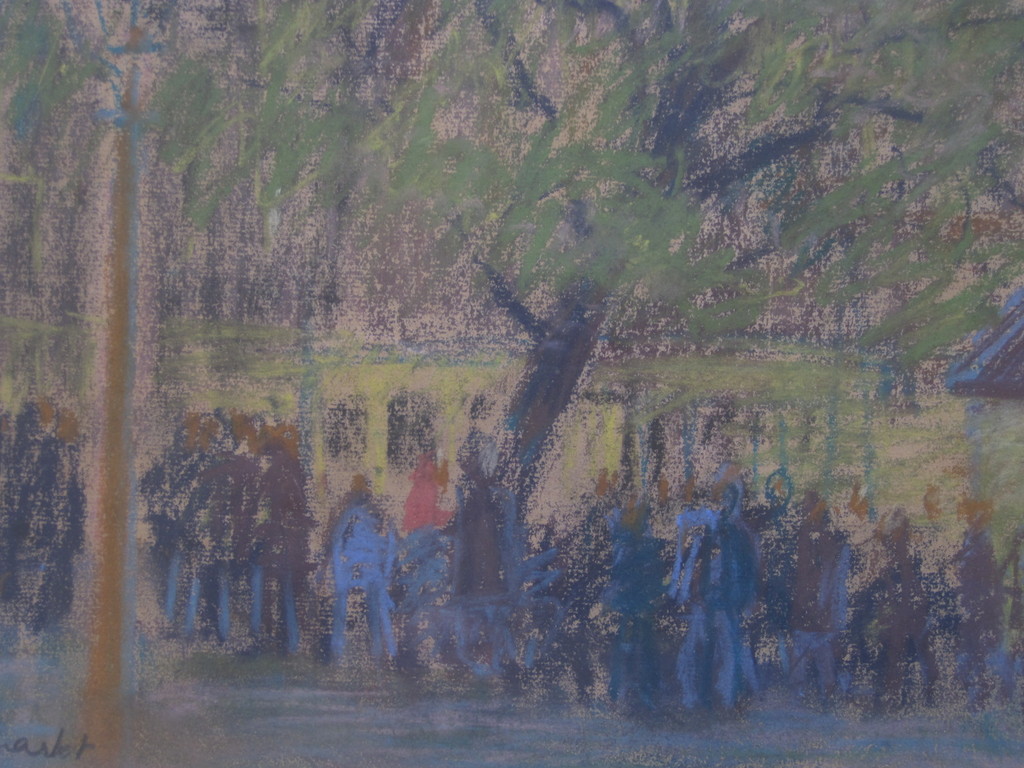 gesign. L.Spronkers  pasteltekening "Amsterdam Noordermarkt 1958" kopen? Bied vanaf 1!
