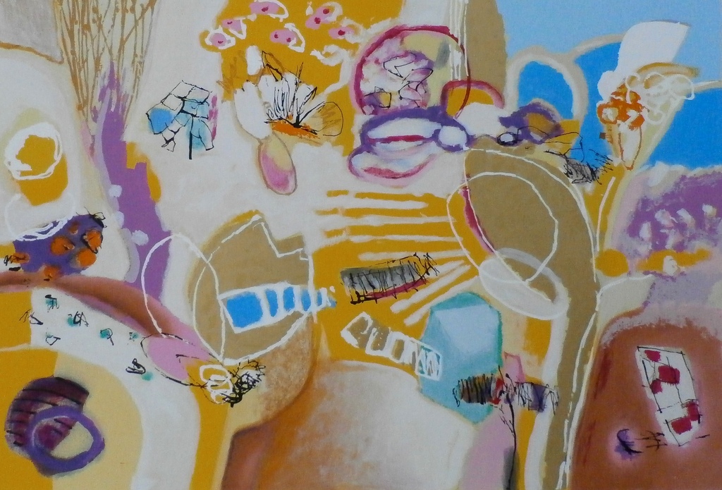 Anneke Peereboom - Grote kleurrijke zeefdruk: Au septième ciècle kopen? Bied vanaf 75!