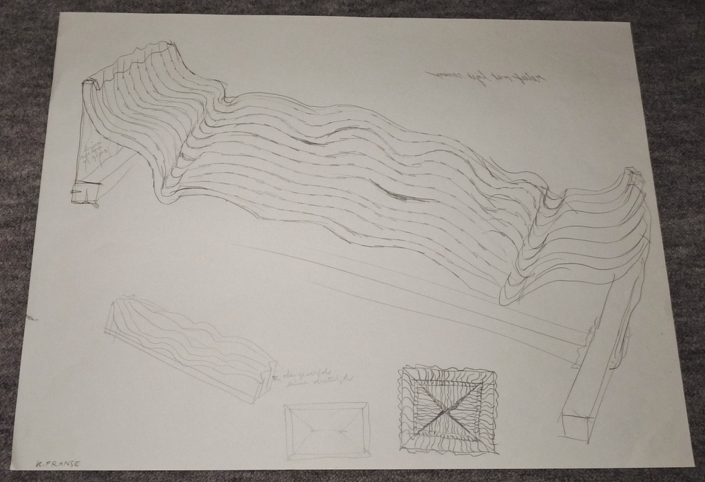 Kees Franse, Tekening, Ontwerptekening, Gesigneerd kopen? Bied vanaf 40!