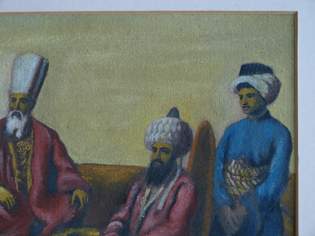 Onduidelijke signatuur : Pastel , Ontmoeting in de Oriënt – ingelijst  kopen? Bied vanaf 50!