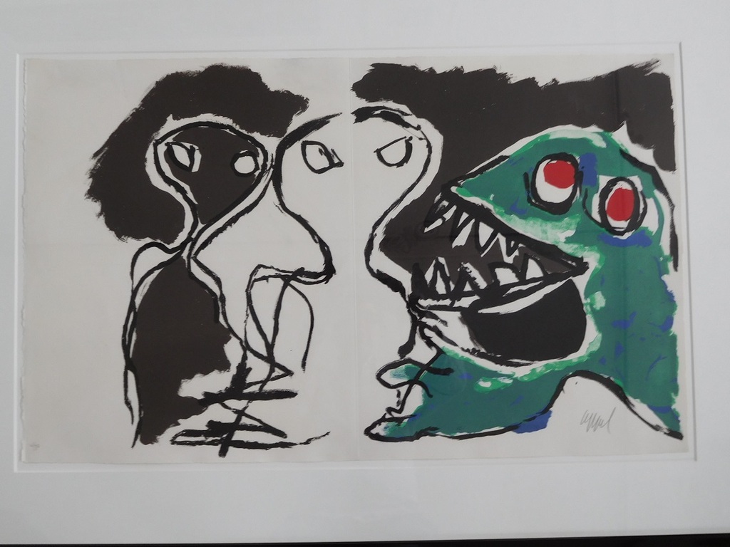 Karel Appel, Litho "A Beast Drawn Man", 1961, 14/75 verkocht voor € 950!