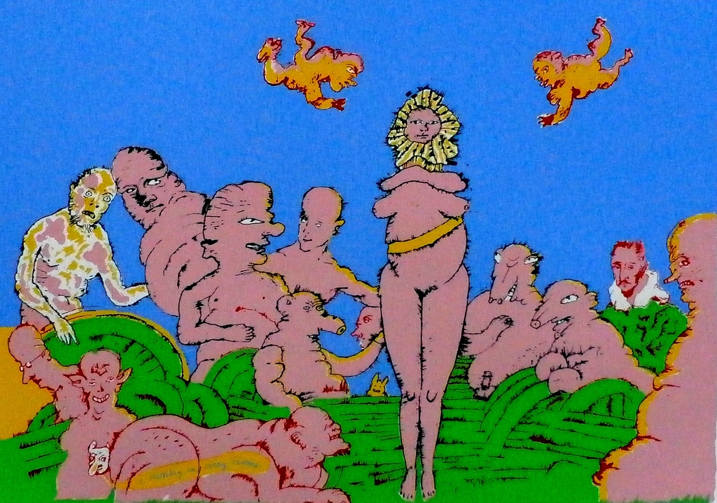 Lucebert - zeefdruk: A monkey in every home - 1973 kopen? Bied vanaf 199!