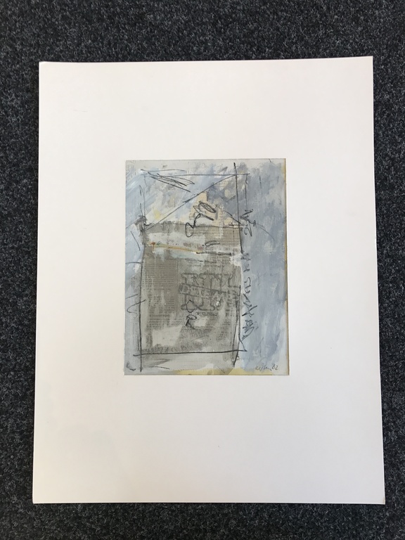 Leo de Jong gemengde technieken op papier/ kranten, gesigneerd. 1982 kopen? Bied vanaf 1!