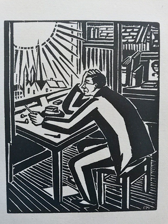 Frans Masereel, houtsnede, uit: Le Soleil 1919 (Die Sonne) verkocht voor € 45!