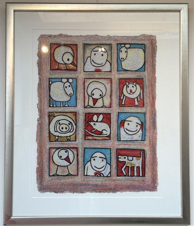 Hans innemee, Zeefdruk op papier met lijst verkocht voor € 350!