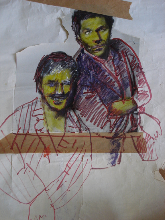 Herman Brood: Zeer grote originele collage, 1986 MIAMI VICE verkocht voor € 225!