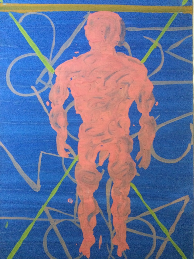 Toon Teeken - Toon Teeken, Standing man III, gouache op papier uit 1997 kopen? Bied vanaf 10!