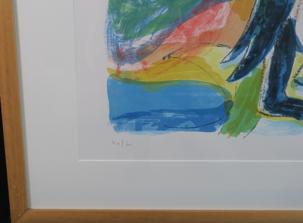 Anton Vrede: Litho, Elephants and flowers - Ingelijst (Groot!) kopen? Bied vanaf 60!